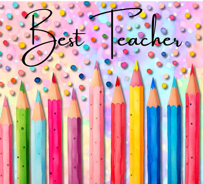 Pencil Best Teacher 20oz Skinny Tumbler Printed Paper