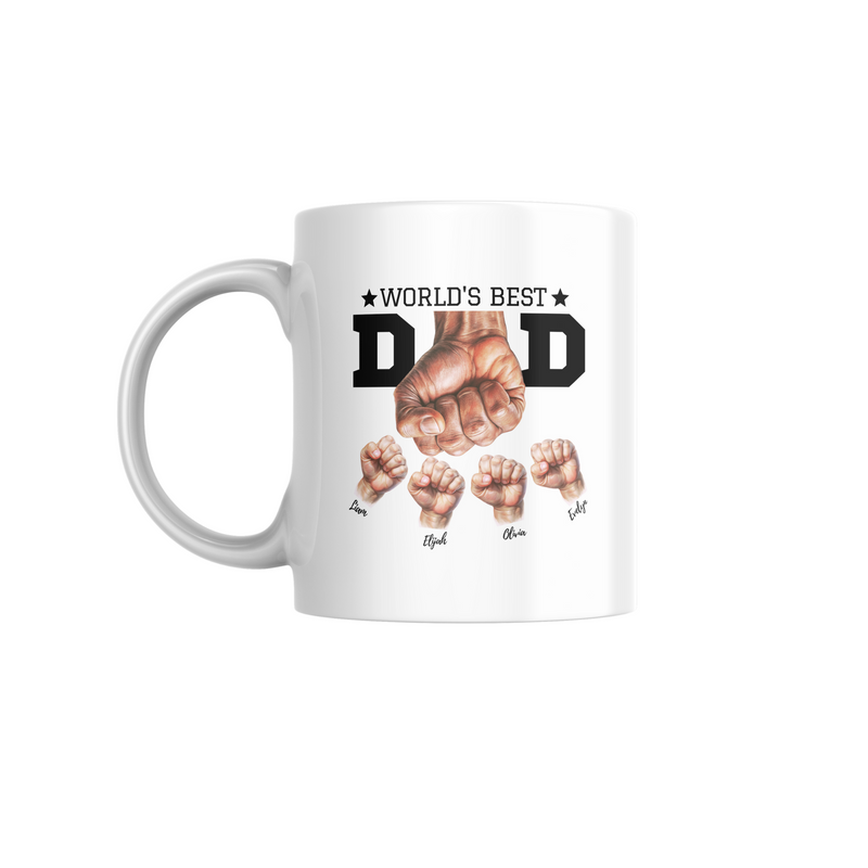 Best Dad Hands Printed Sublimation Mug