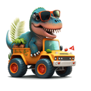 DTF Transfer Sheet - T-Rex Monster Truck Yellow