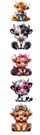 DTF Transfer Sheet - Highland Cow Gang Sheet