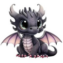 Black Baby Dragon  20oz Skinny Tumbler Printed Paper