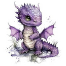 Purple Baby Dragon  20oz Skinny Tumbler Printed Paper