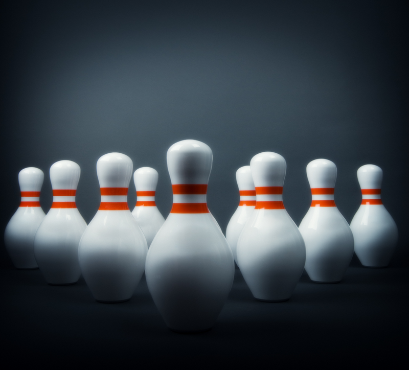 Bowling Pins 20oz Skinny Tumbler Printed Paper