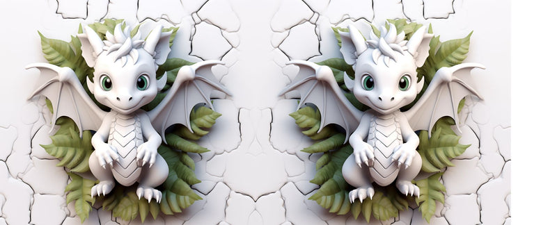 3D White Dragon Sublimation Paper for 11oz mug
