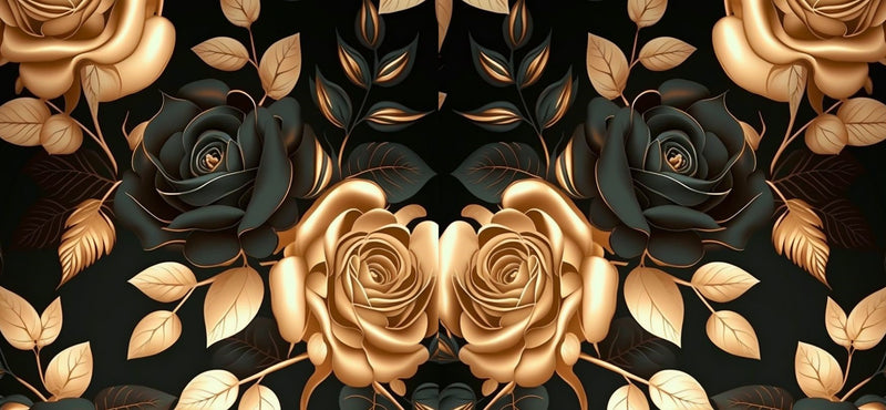 3D Golden Flowers Sublimation Paper for 11oz mug