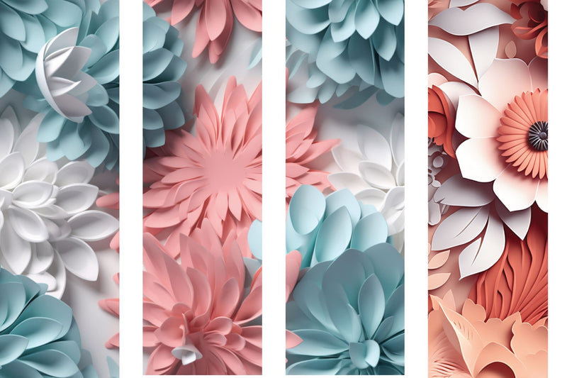 Sublimation Pen Wrap - Pastel Paper Flowers