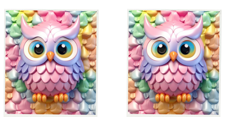 Pastel Owl Sublimation Print to fit Sublimation Rectangle hardwood Keyrings.