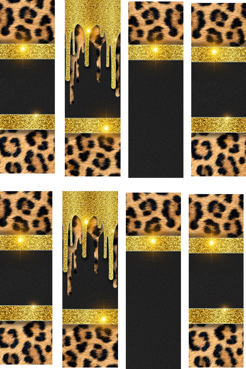 Sublimation Pen Wrap -Glitter Gold Leopard