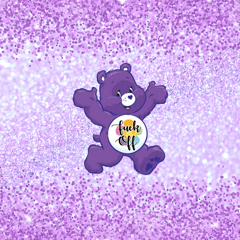 Purple Swear Bear 20oz Skinny Tumbler Printed Paper