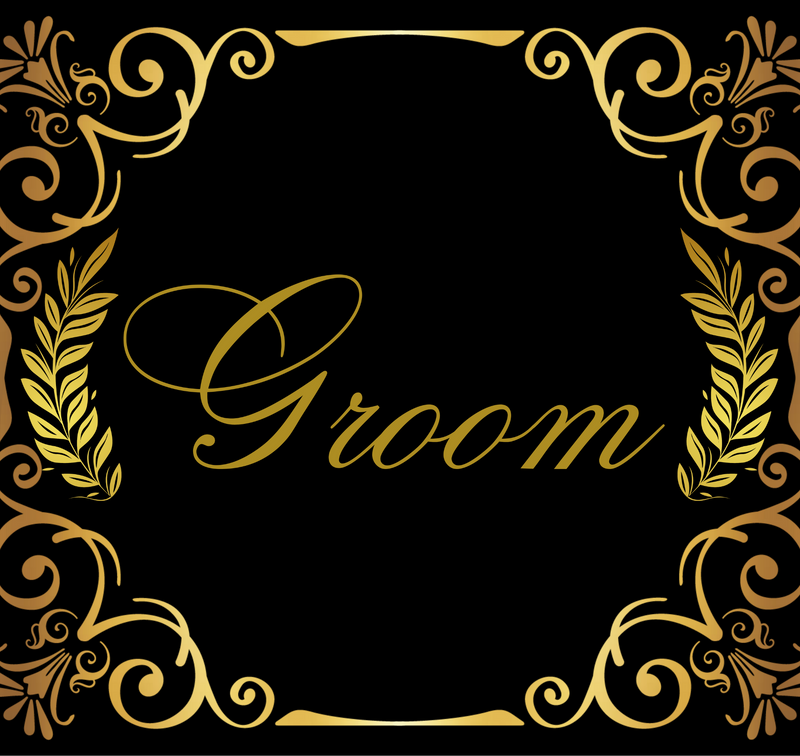 Black Grooms Set 20oz Skinny Tumbler Printed Paper