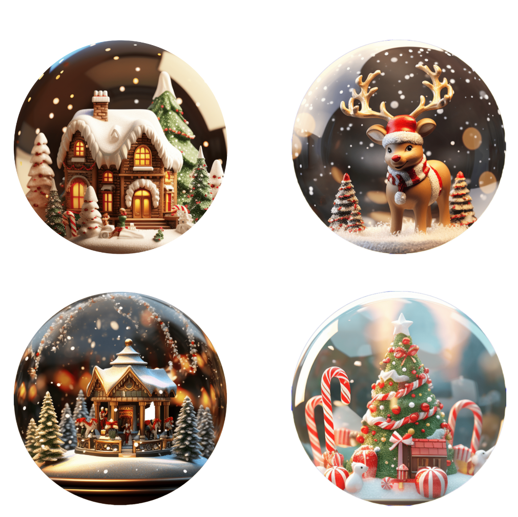 3D Snow Globe #1 Christmas Hanging Ornament Sublimation Prints