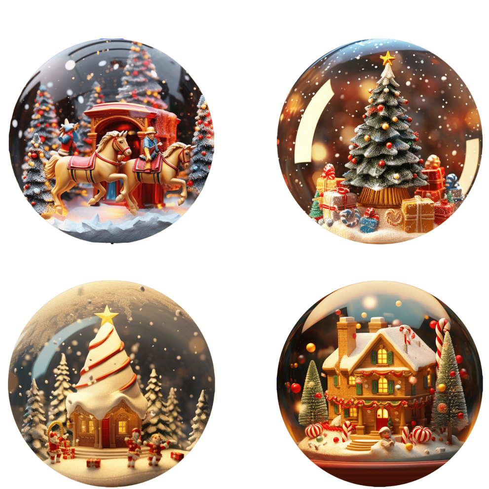 3D Snow Globe #2 Christmas Hanging Ornament Sublimation Prints