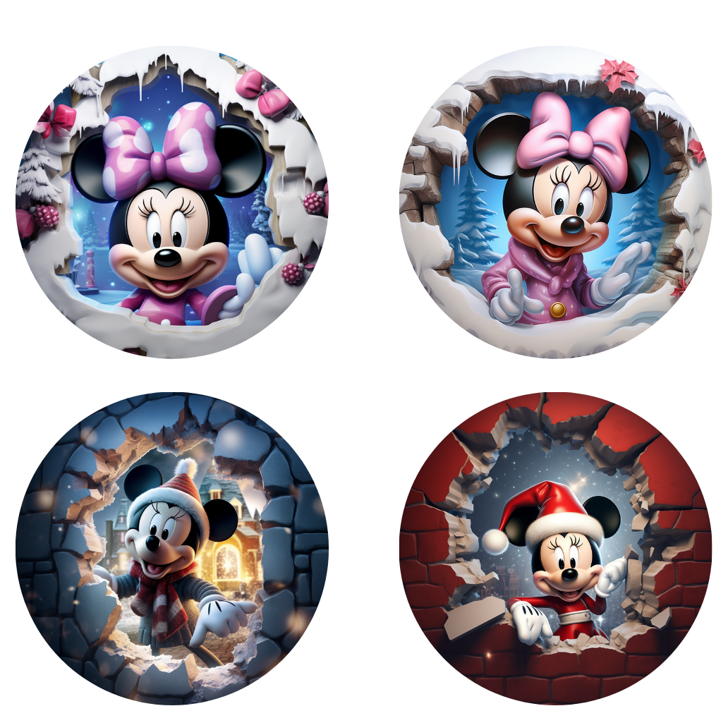 3D Mouse #1 Christmas Hanging Ornament Sublimation Prints