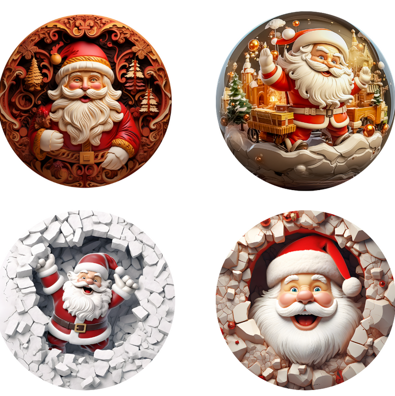 3D Santa Christmas Hanging Ornament Sublimation Prints