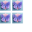 3D Butterfly Sublimation Coaster Prints 4 Per Pkt 4"x4"