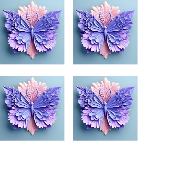 3D Butterfly Sublimation Coaster Prints 4 Per Pkt 4"x4"