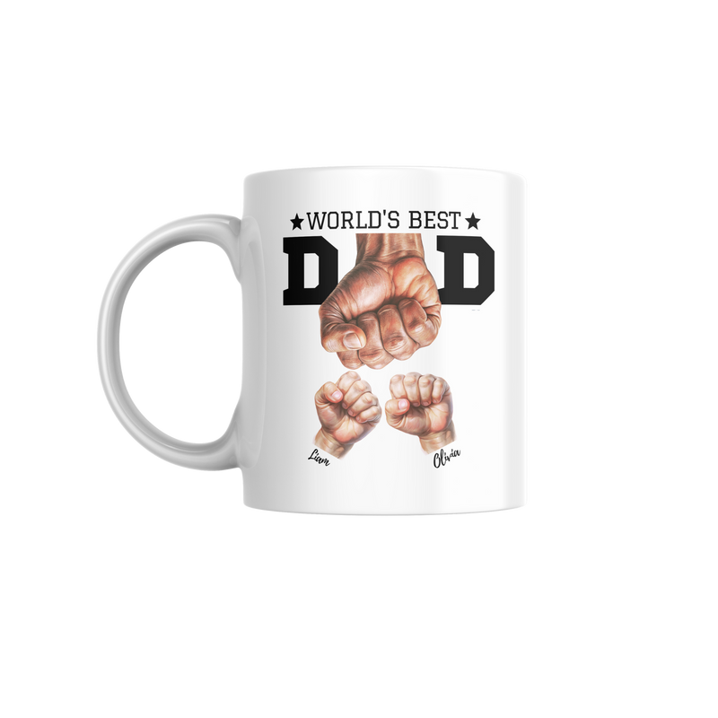 Best Dad Hands Printed Sublimation Mug