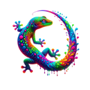 DTF Transfer Sheet - Rainbow Gecko