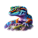 DTF Transfer Sheet - Rainbow Gecko on a Rock