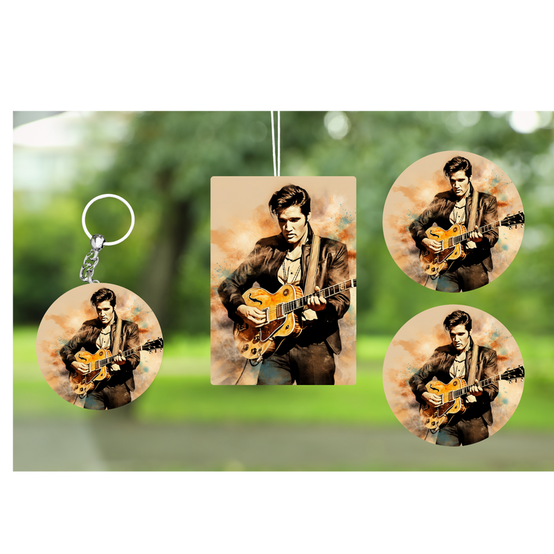 Elvis - Keyring, Air freshener and Car Coaster Prints