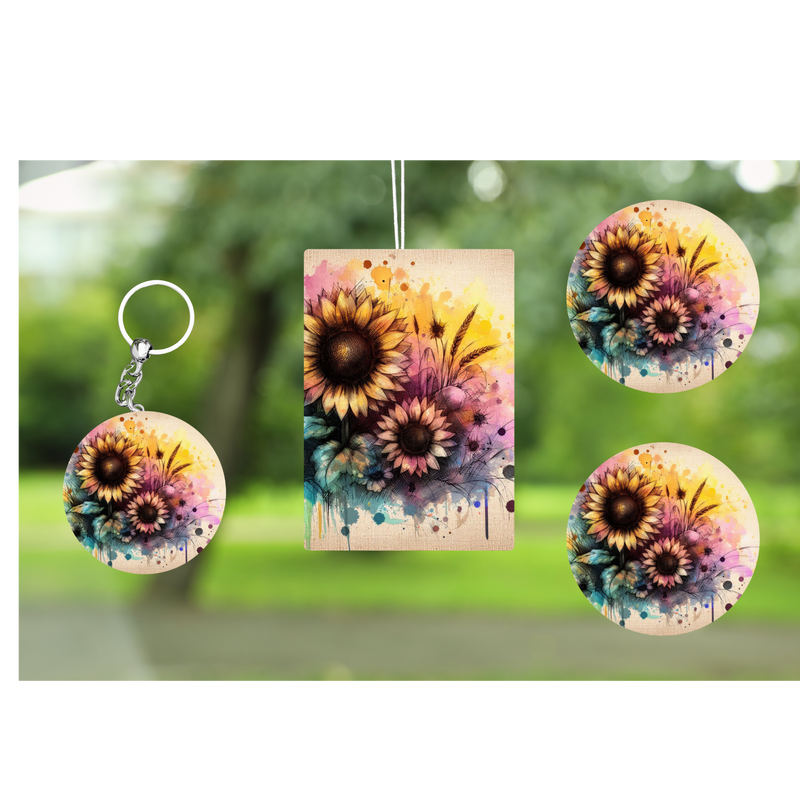 Sunflower - Keyring, Air freshener and Car Coaster Prints