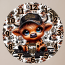 Round Clock Sublimation Print - Ice coffee cow