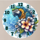 Round Clock Sublimation Print- Tropical Parrot