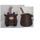 3D Printed - Highlander Cow Pen/Tool Holder
