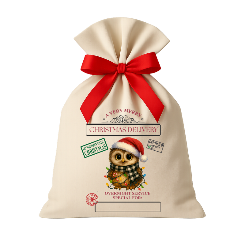 Santa Sack DTF Print - Owl