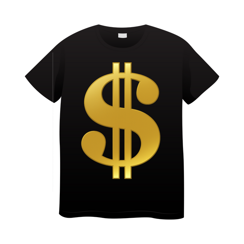 DTF Transfer Sheet - Gold Dollar Sign
