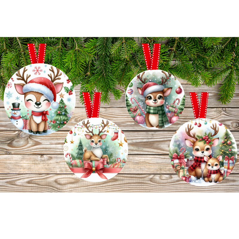 Hanging Ornament Sublimation Prints - Reindeers