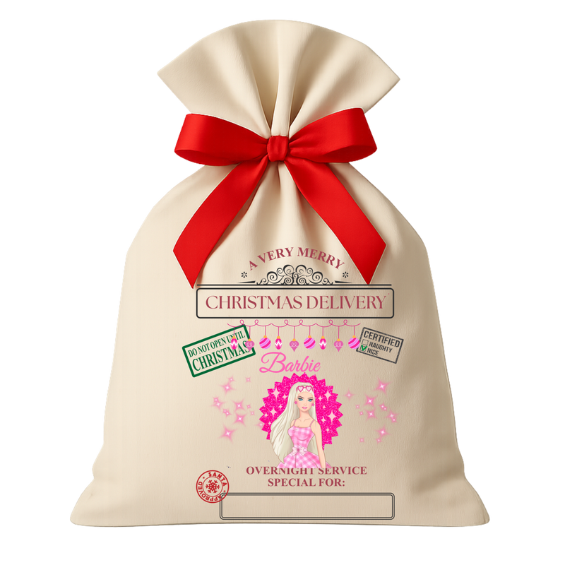 Santa Sack DTF Print - Pink Girl
