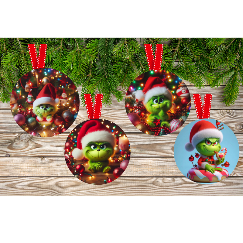 Hanging Ornament Sublimation Prints - Baby Grinch