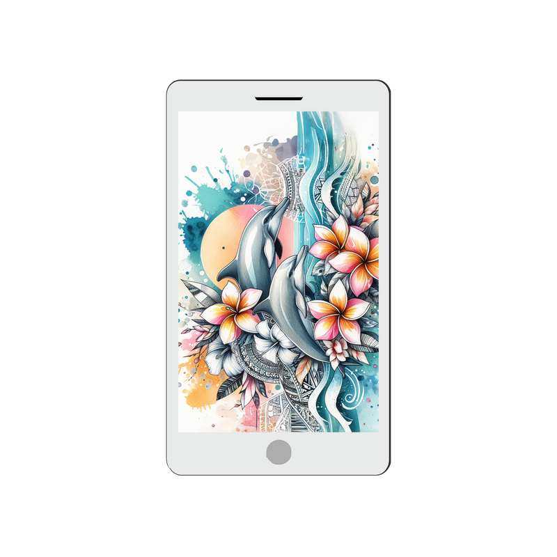 Mobile Phone Case Sublimation Print- Dolphin