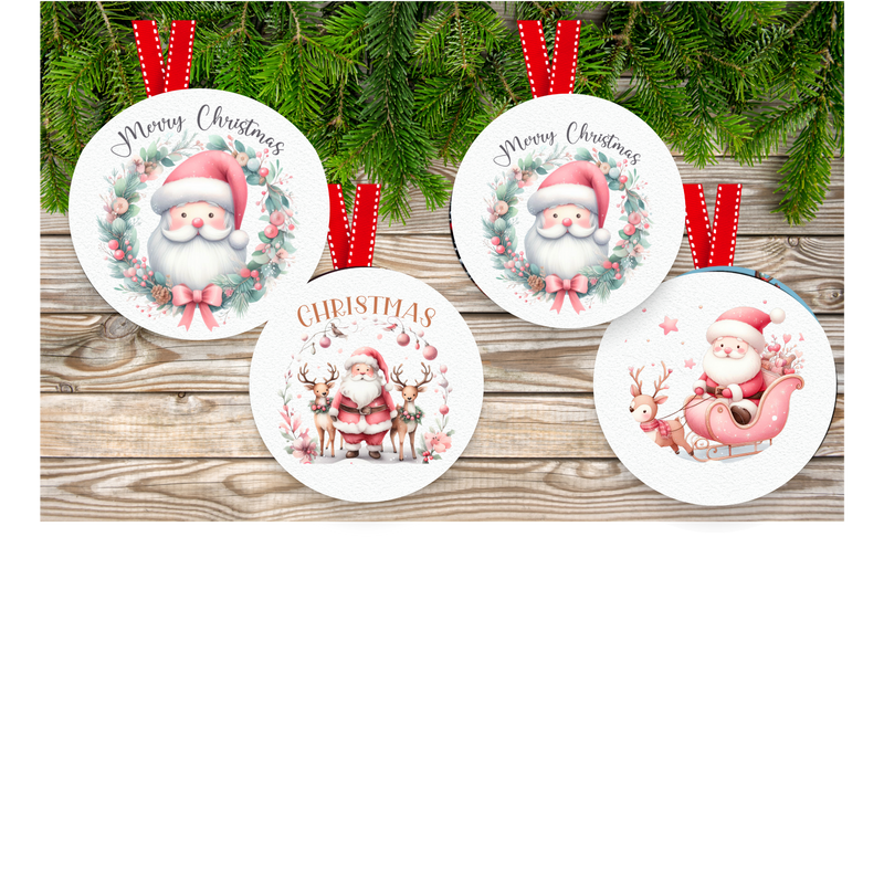 Merry Christmas Santa Hanging Ornament Sublimation Prints