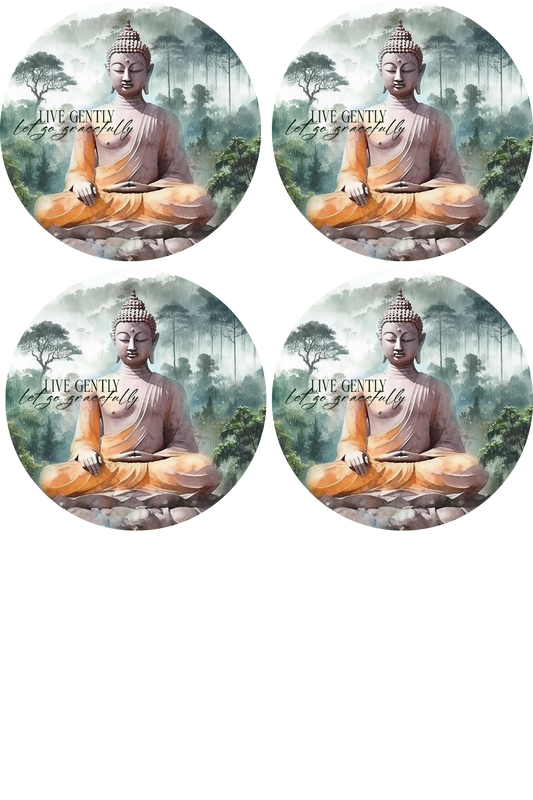 Budha Round Coaster Sublimation Prints 4 Per Sheet