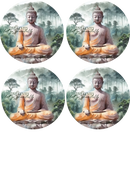 Budha Round Coaster Sublimation Prints 4 Per Sheet