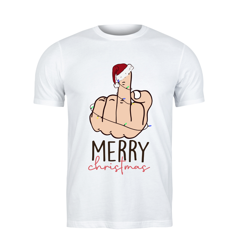 18+ DTF Print - Finger Merry Chirstmas