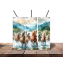 20oz Skinny Tumbler Printed Paper - Wild Horses