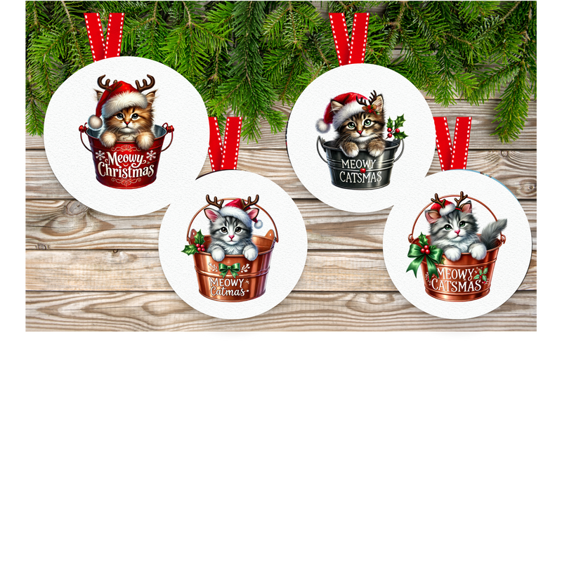 Meowy Christmas Hanging Ornament Sublimation Prints