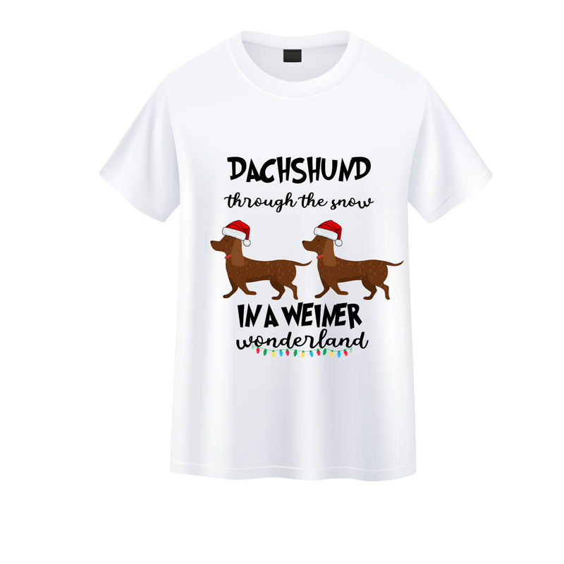 DTF Transfer Sheet - Dachshund Through the Snow