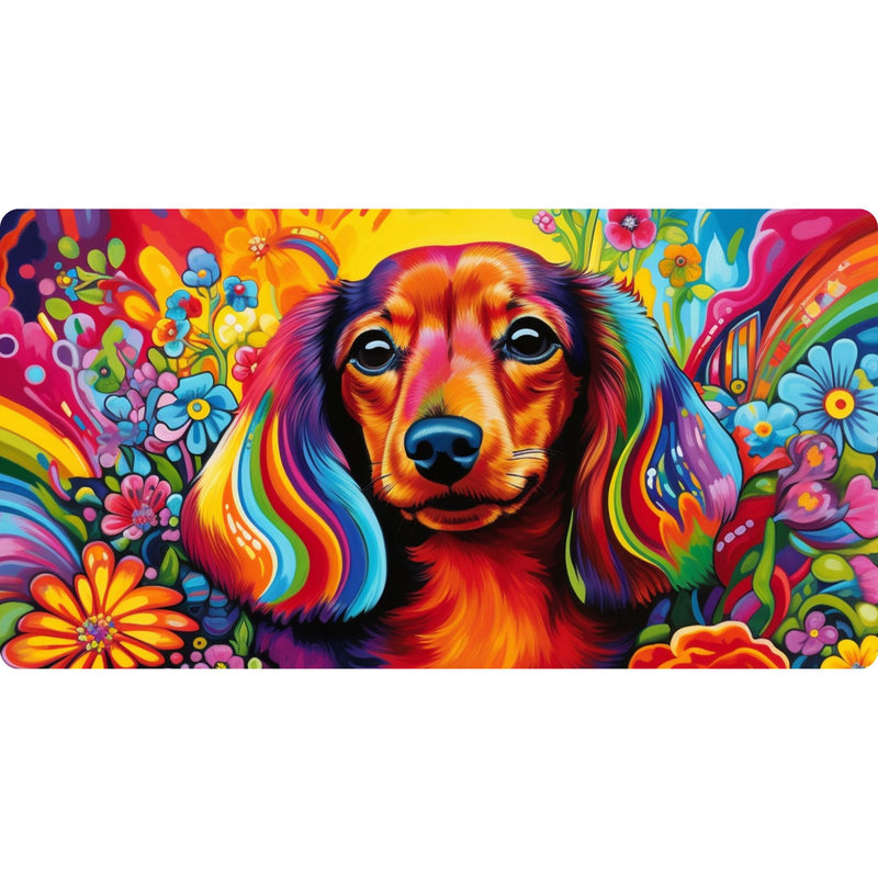 Sublimation Mug Print with Round Coaster Print - Rainbow Dachhound