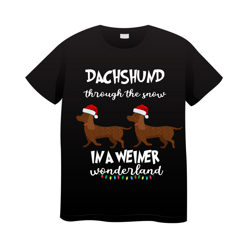 DTF Transfer Sheet - Dachshund Through the Snow