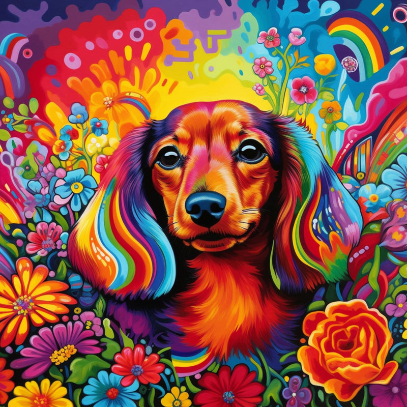 Sublimation Mug Print with Coaster Print - Rainbow Dachhound