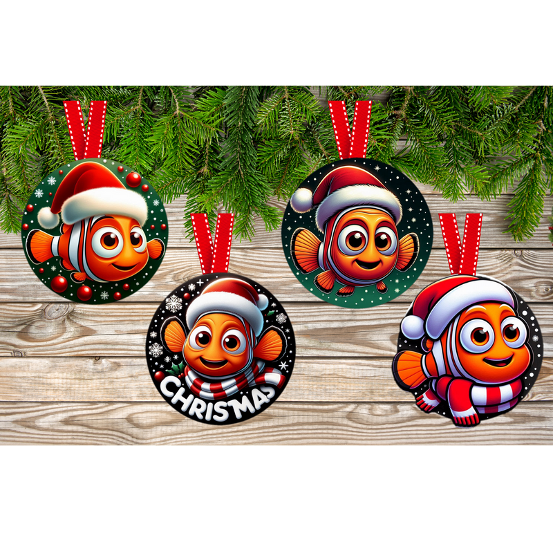 Orange Fish Christmas - Christmas Hanging Ornament Sublimation Prints