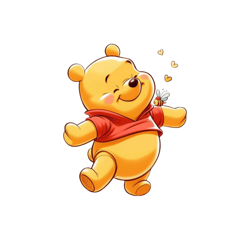 DTF Transfer Sheet - Yellow Bear and Butterfly