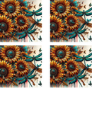 Sunflower Dragonflies - Sublimation Coaster Prints 4 Per Pkt 4"x4"