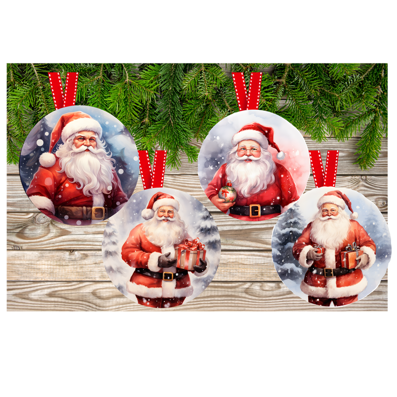 Jolly Santa Hanging Ornament Sublimation Prints