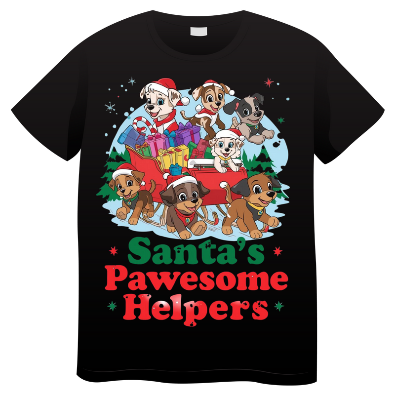 DTF Transfer Sheet - Santa's Pawsome Helpers
