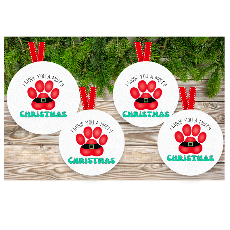 I Woof a Merry Christmas Hanging Ornament Sublimation Prints